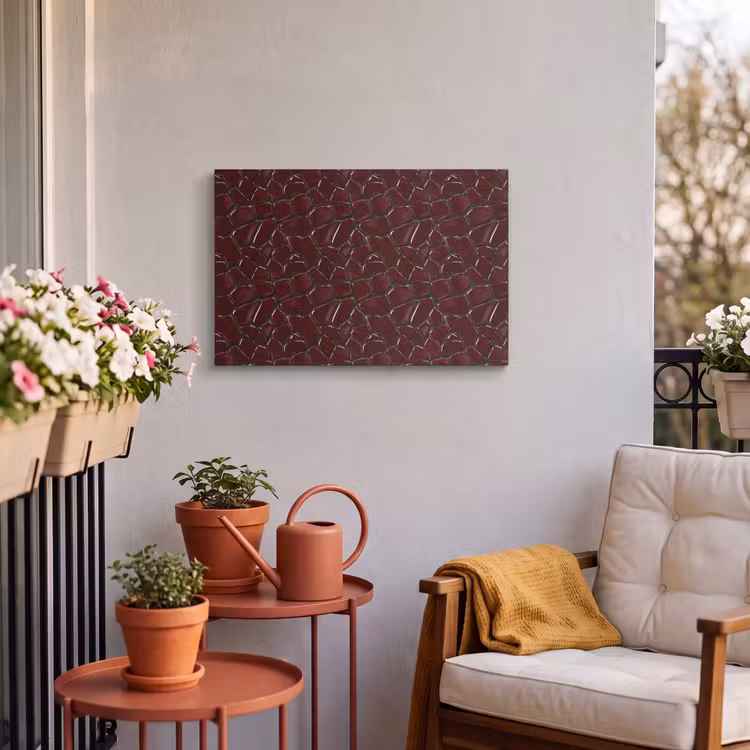 Buiten canvas - Mozaïek - Tegel - Bordeauxrood — 4