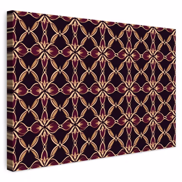Buiten canvas - Symmetrisch - Tegel - Burgundy — 1