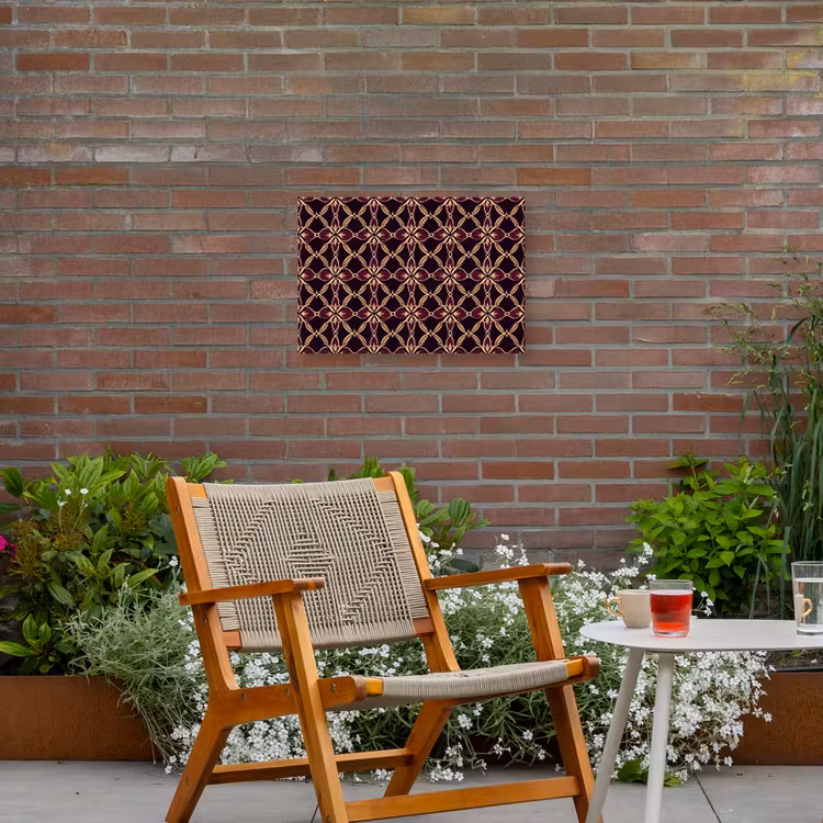 Buiten canvas - Symmetrisch - Tegel - Burgundy — 2