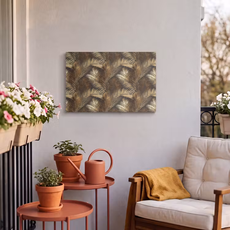 Buiten canvas - Tropisch - Bladeren - Goud — 4