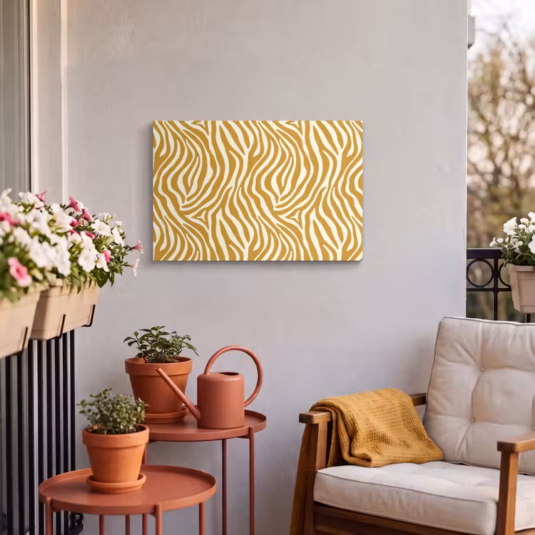 Buiten canvas - Zebra - Klassiek - Oker - Geel — 4