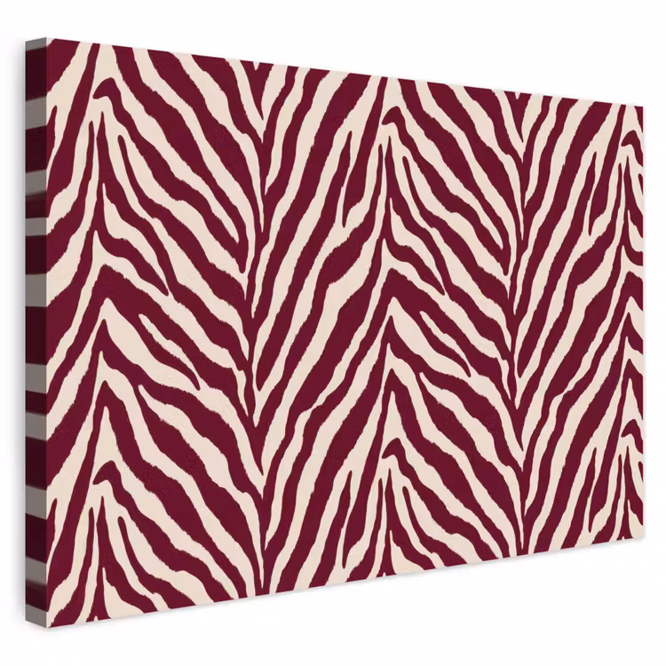 Buiten canvas - Zebra - Motief - Bordeaux - Rood — 1