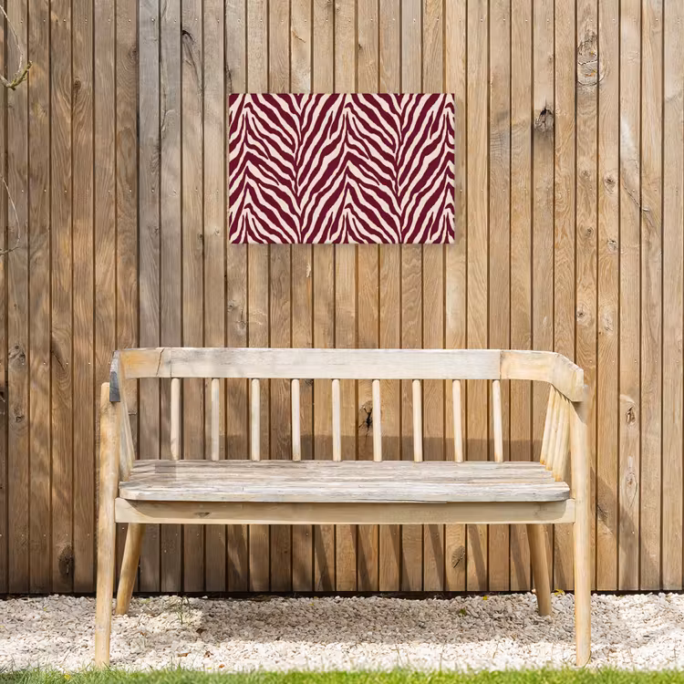 Buiten canvas - Zebra - Motief - Bordeaux - Rood — 3