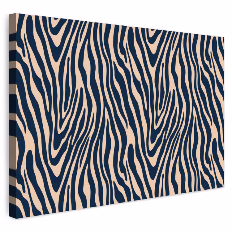 Buiten canvas - Zebra - Patroon - Blauw - Beige — 1