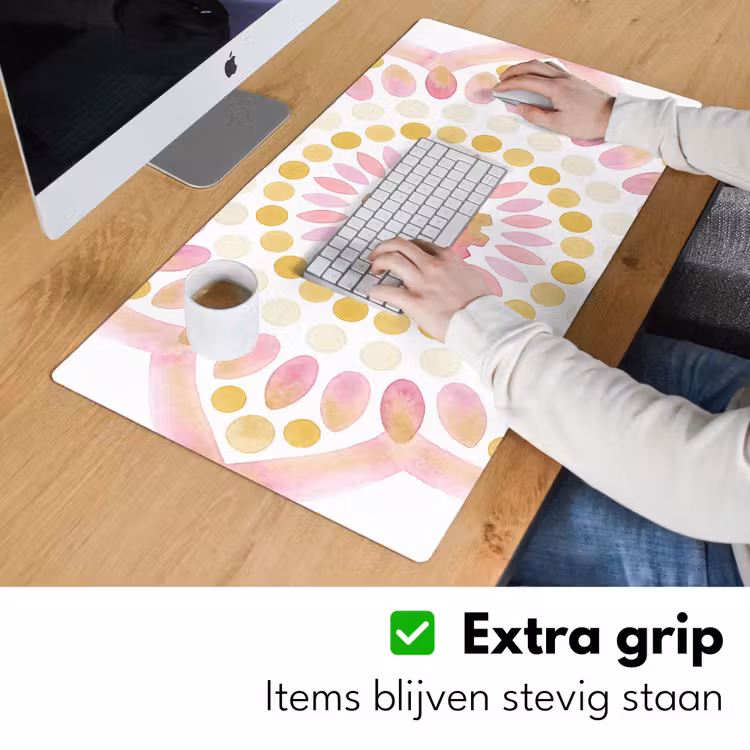 Bureau onderlegger - Abstract - Mandala - Kunst - Modern - Roze — 6