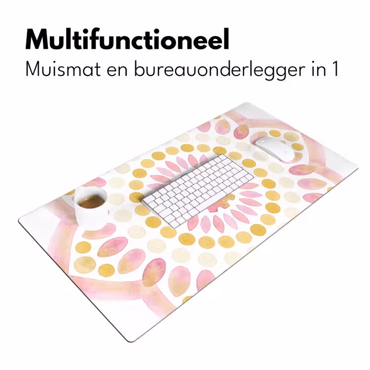 Bureau onderlegger - Abstract - Mandala - Kunst - Modern - Roze — 7