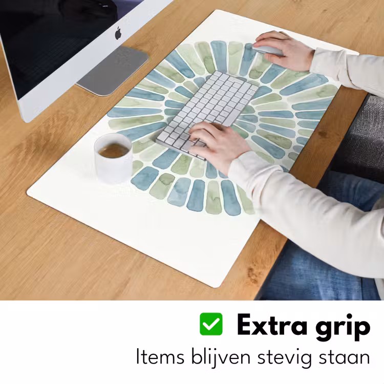 Bureau onderlegger - Abstract - Spiraal - Patroon - Modern - Blauw-Groen — 6