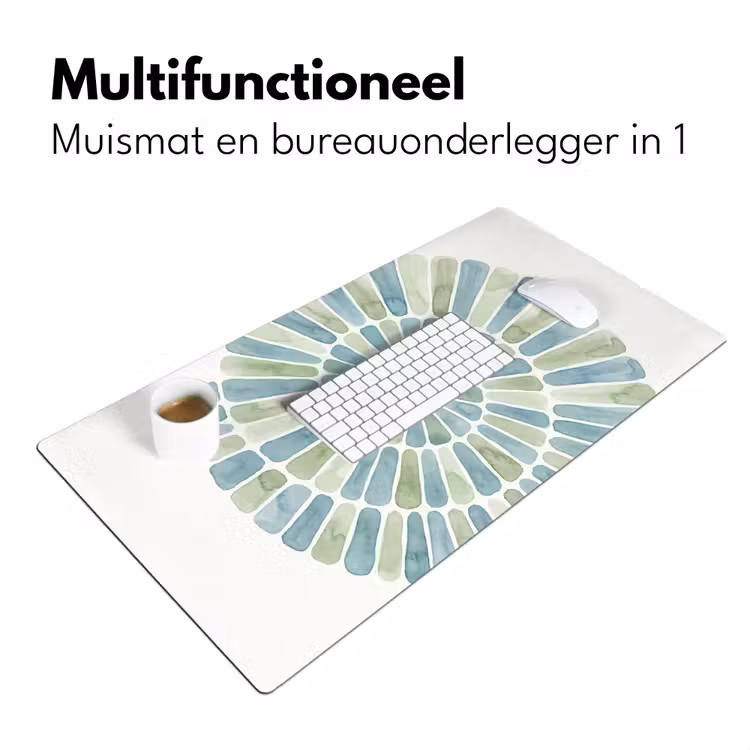 Bureau onderlegger - Abstract - Spiraal - Patroon - Modern - Blauw-Groen — 7