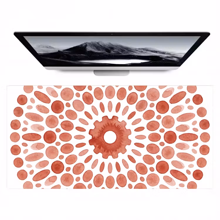 Bureau onderlegger - Patroon - Cirkels - Abstract - Modern - Rood — 1