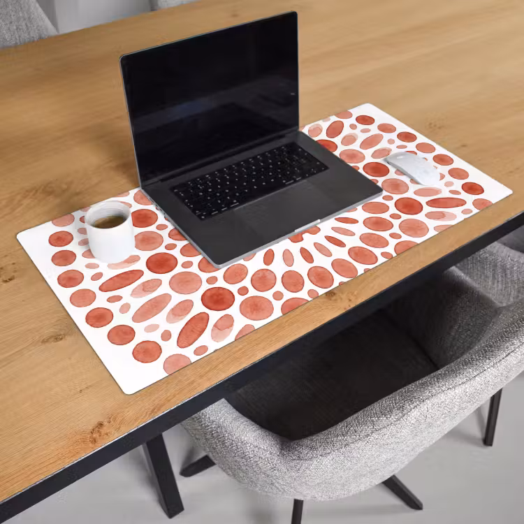 Bureau onderlegger - Patroon - Cirkels - Abstract - Modern - Rood — 3