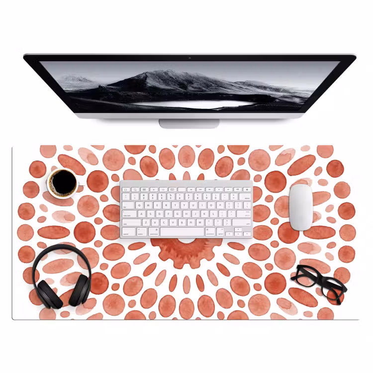 Bureau onderlegger - Patroon - Cirkels - Abstract - Modern - Rood — 4