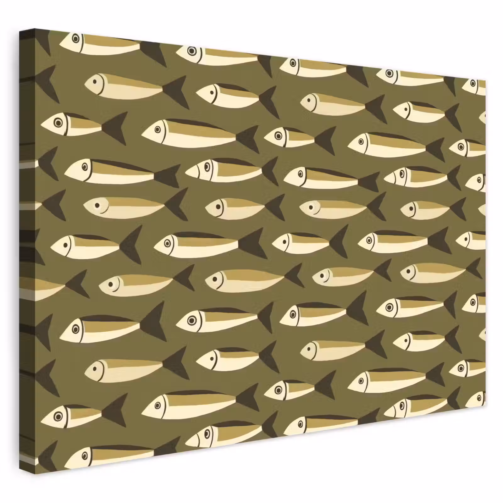 Buiten canvas - Vis - Patroon - Groen — 1