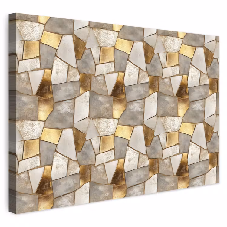 Buiten canvas - Mozaïek - Marmer - Goud — 1