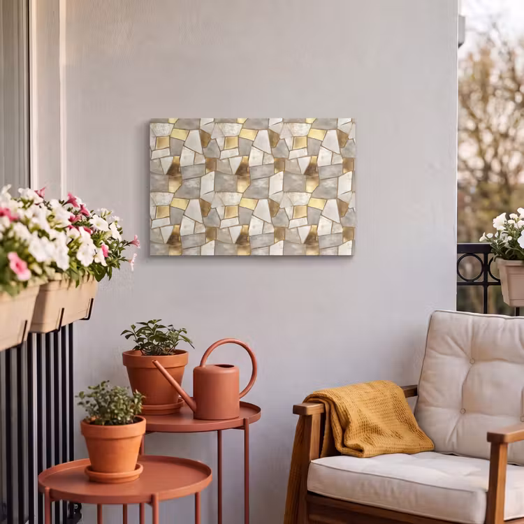 Buiten canvas - Mozaïek - Marmer - Goud — 4