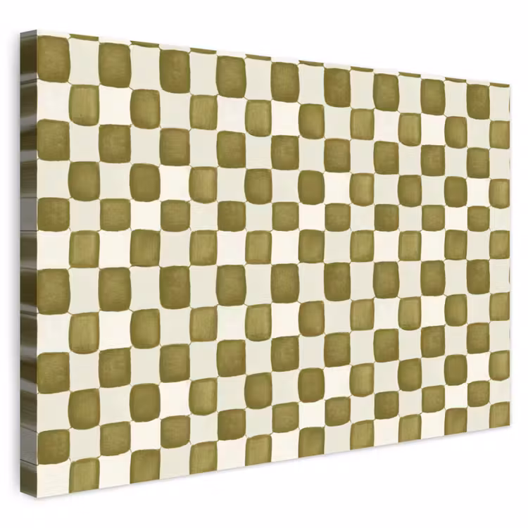 Buiten canvas - Schaak - Patroon - Groen — 1