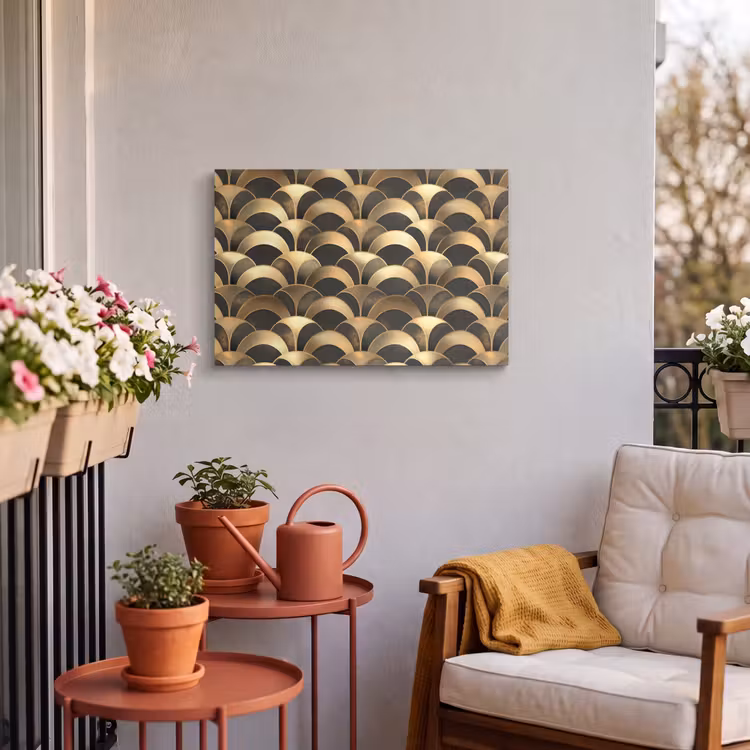 Buiten canvas - Schubben - Structuur - Goud — 4