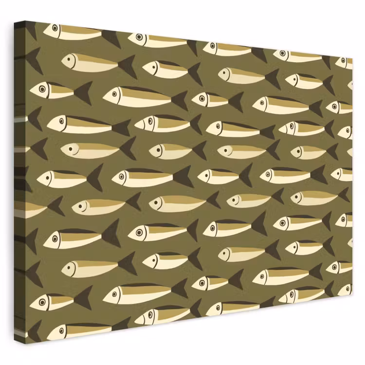 Buiten canvas - Vis - Patroon - Groen — 1