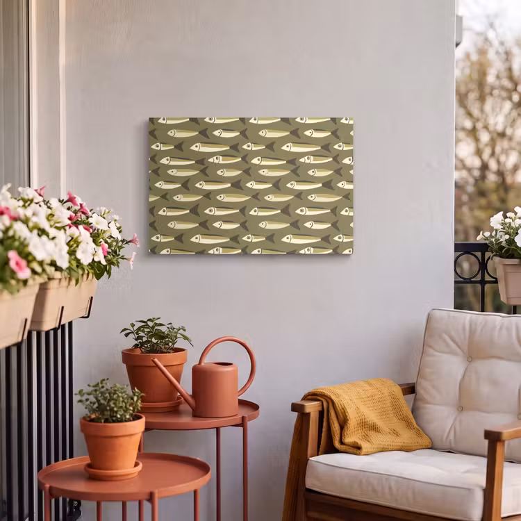 Buiten canvas - Vis - Patroon - Groen — 4
