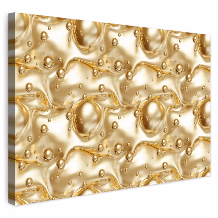 Buiten canvas - Vloeibaar - Druppels - Goud — 1