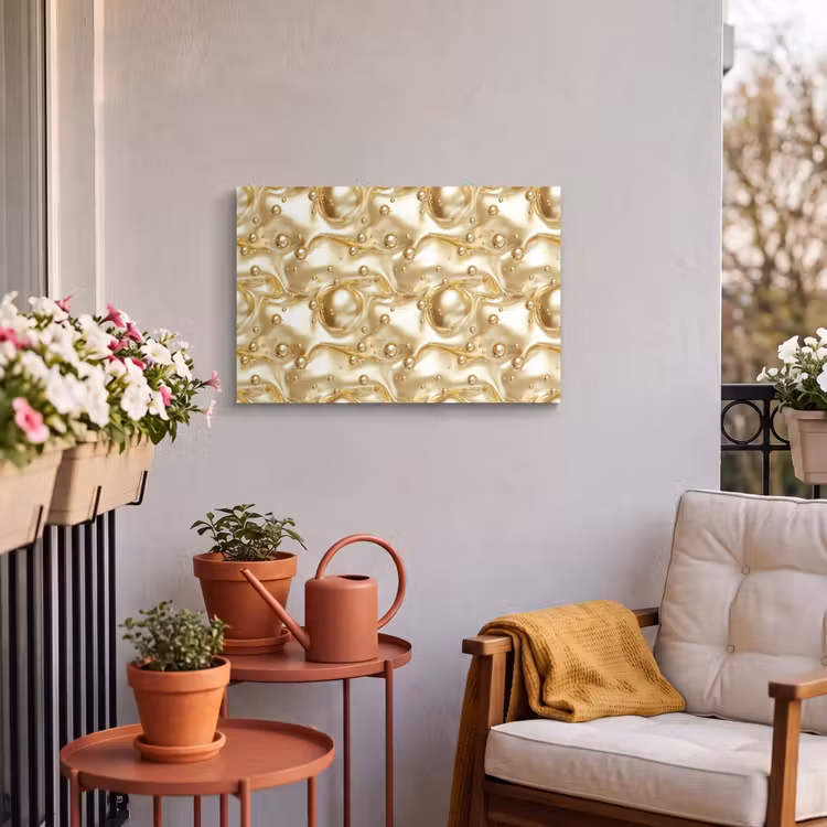 Buiten canvas - Vloeibaar - Druppels - Goud — 4