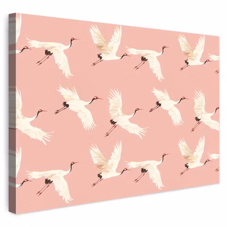 Buiten canvas - Modern - Kraanvogels - Roze — 1