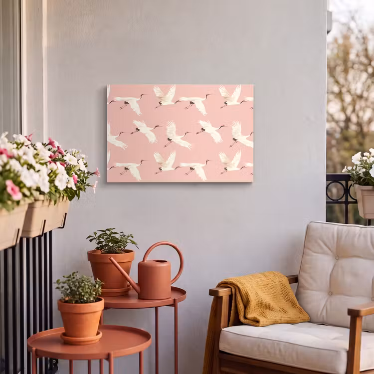 Buiten canvas - Modern - Kraanvogels - Roze — 4