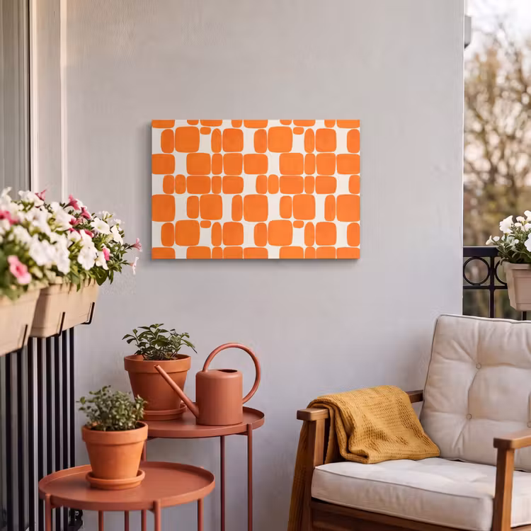 Buiten canvas - Patroon - Retro - Oranje — 4