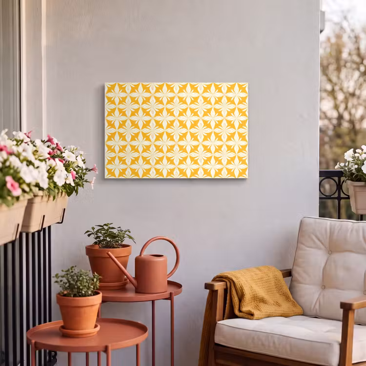 Buiten canvas - Patroon - Retro - Geel — 4