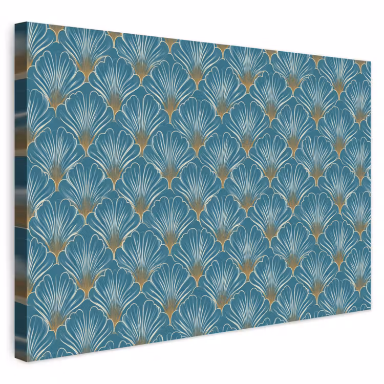 Buiten canvas - Symmetrisch - Patroon - Blauw — 1