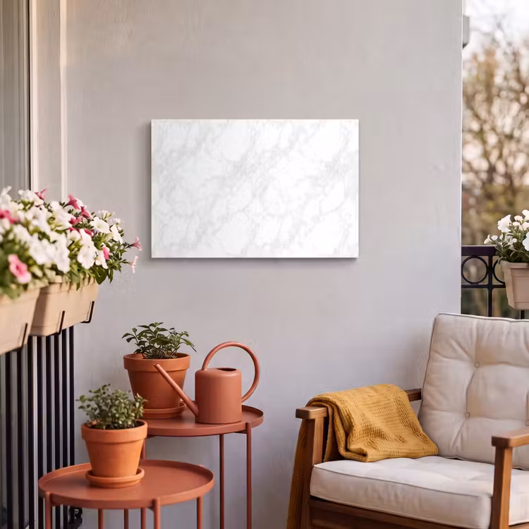 Buiten canvas - Minimalistisch - Wit - Grijze aders — 4