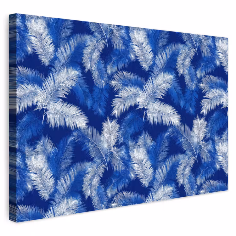 Buiten canvas - Palmblad - Patroon - Blauw — 1