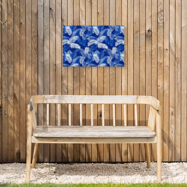 Buiten canvas - Palmblad - Patroon - Blauw — 3