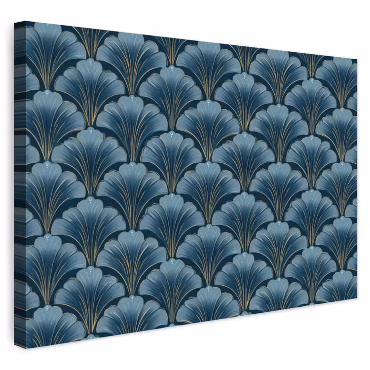 Buiten canvas - Patroon - Ginkgoblad - Blauw — 1