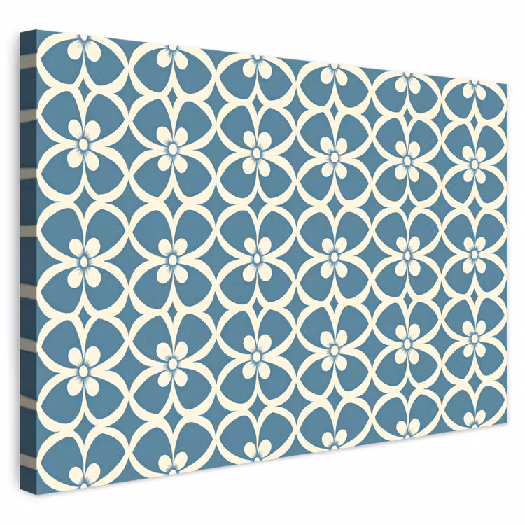 Buiten canvas - Patroon - Symmetrisch - Blauw — 1