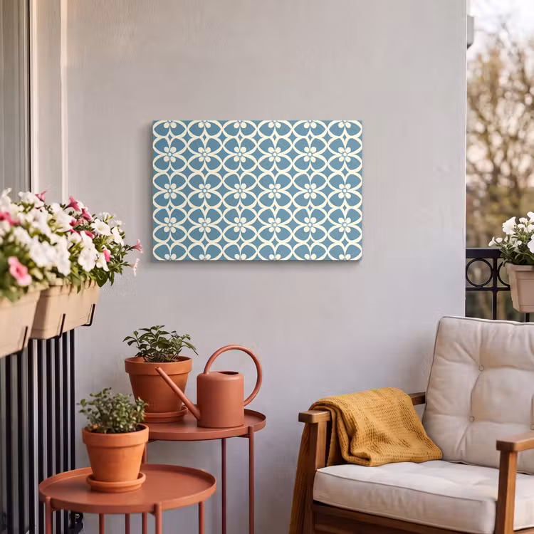 Buiten canvas - Patroon - Symmetrisch - Blauw — 4