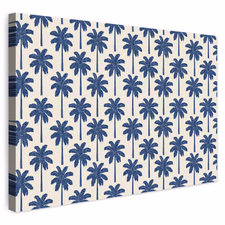 Buiten canvas - Symmetrisch - Palm - Blauw — 1