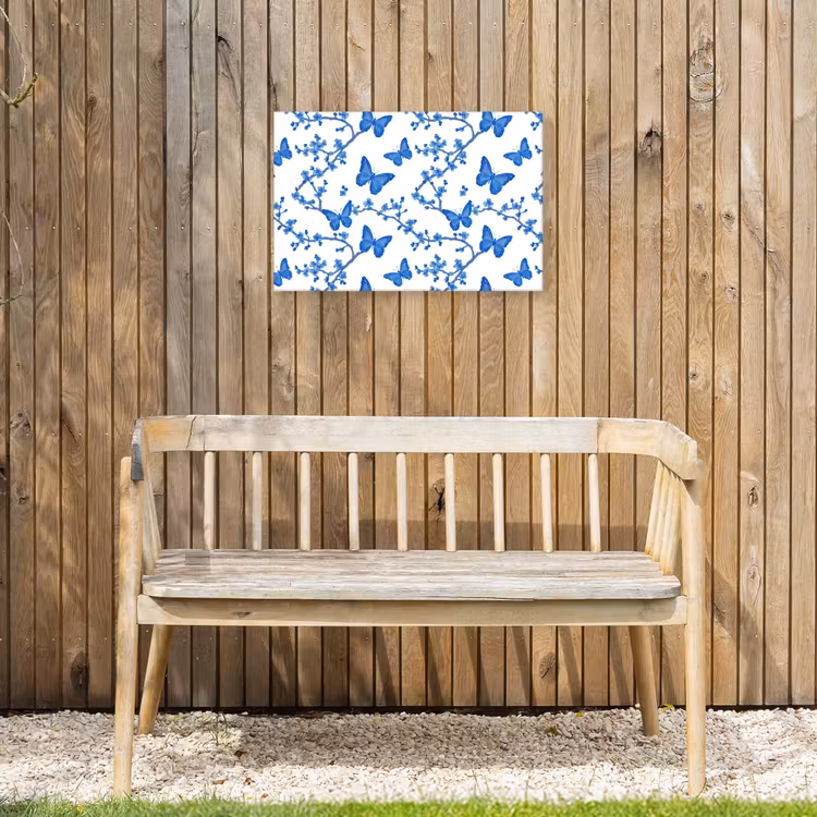Buiten canvas - Vlinder - Bloemen - Blauw — 3