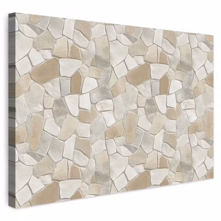 Buiten canvas - Mozaïek - Stenen - Beige — 1