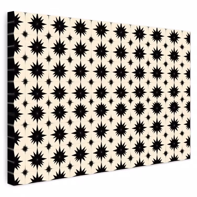 Buiten canvas - Stervormen - Geometrisch - Zwart — 1