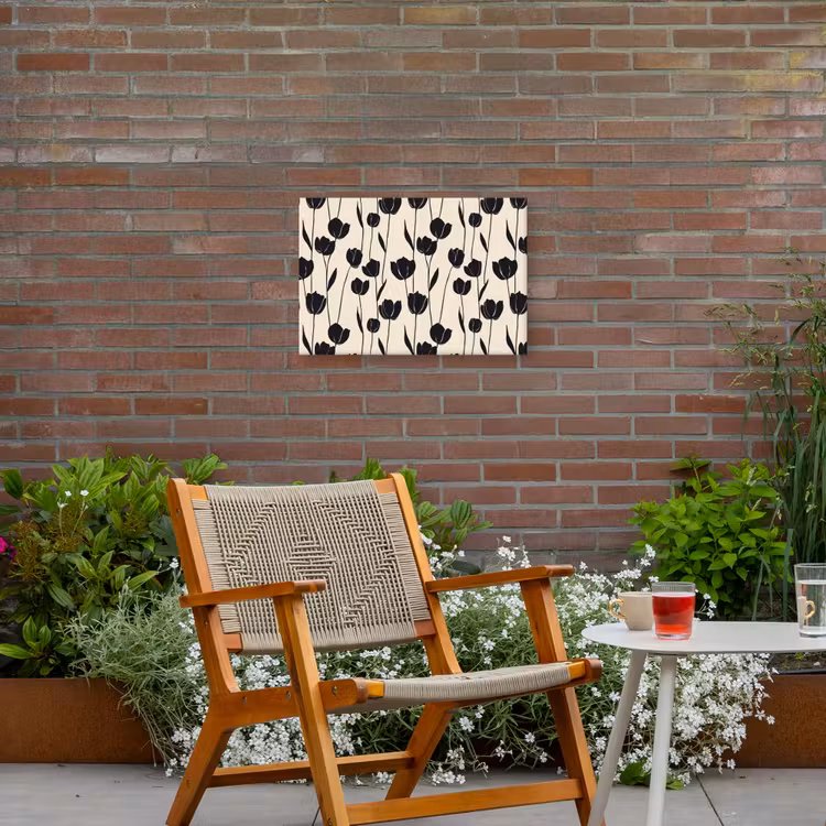 Buiten canvas - Tulpen - Patroon - Zwart — 2