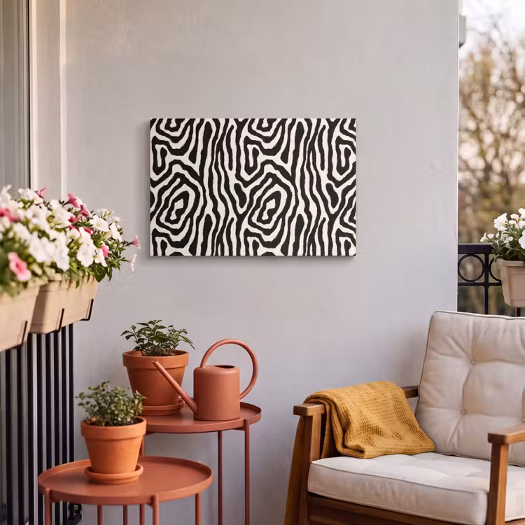 Buiten canvas - Zebra - Zwart - Abstract — 4