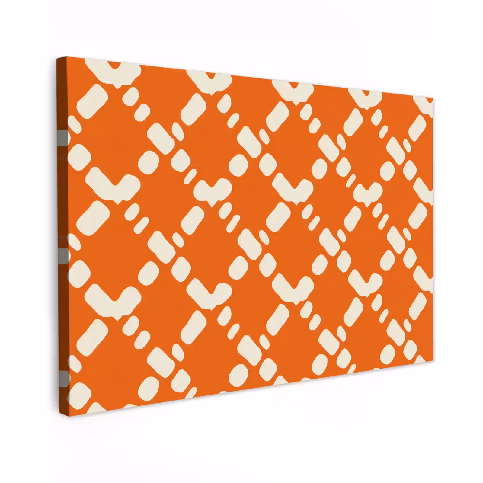 Buiten canvas - Oranje - Ruitpatroon - Wit — 1