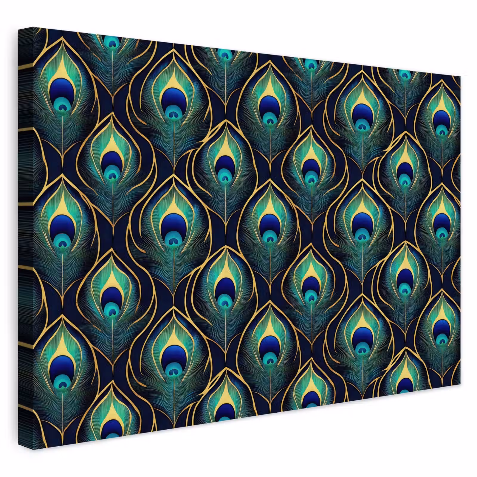 Buiten canvas - Pauw - Veren - Groen — 1