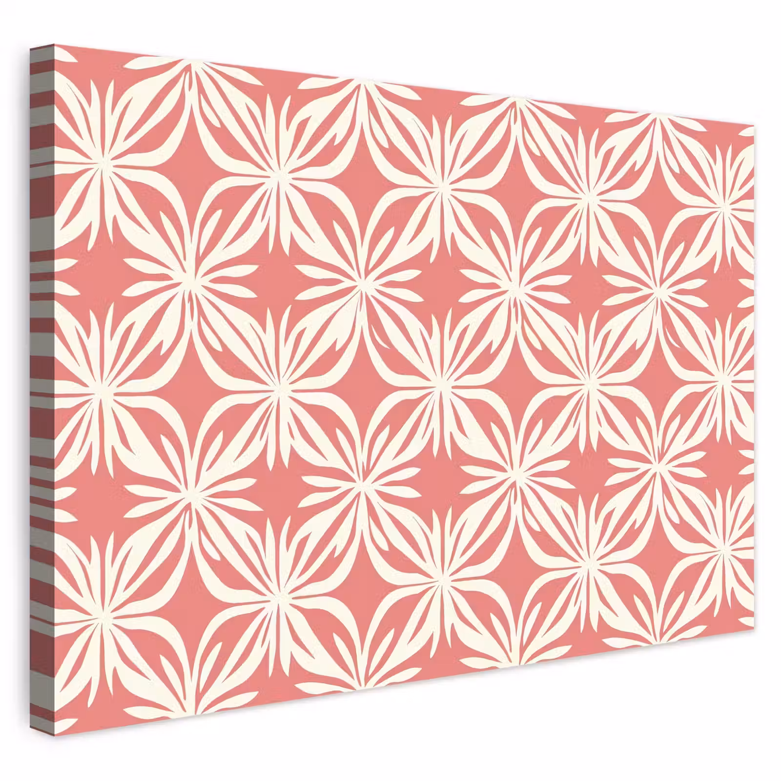 Buiten canvas - Roze - Bloemenmotief - Wit - Modern — 1