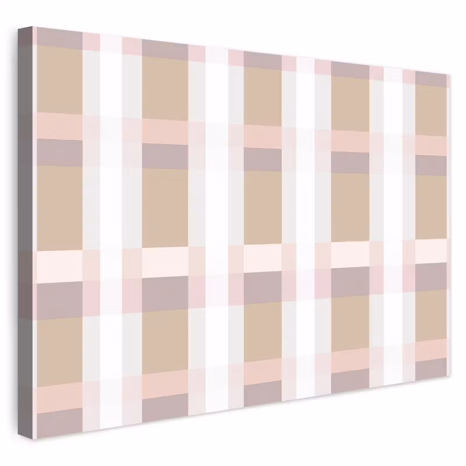 Buiten canvas - Ruitpatroon - Aardetinten - Minimalistisch — 1