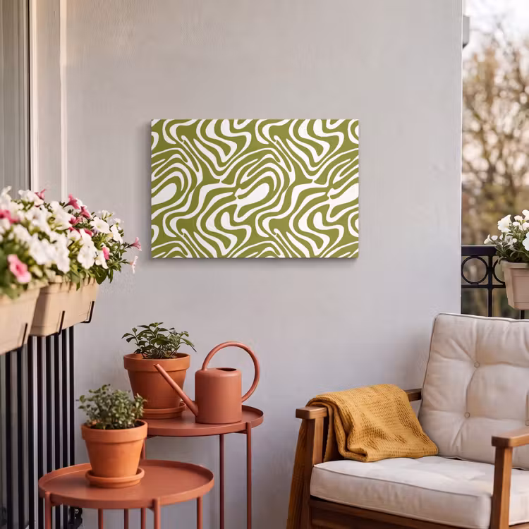 Buiten canvas - Lijnpatroon - Groen - Organisch — 4
