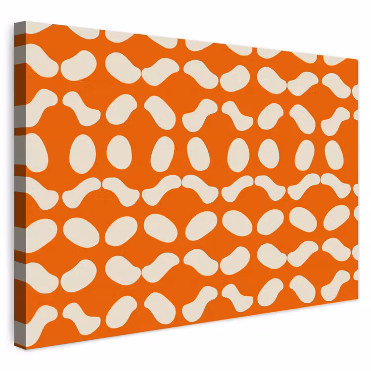 Buiten canvas - Oranje - Organische vormen - Wit — 1