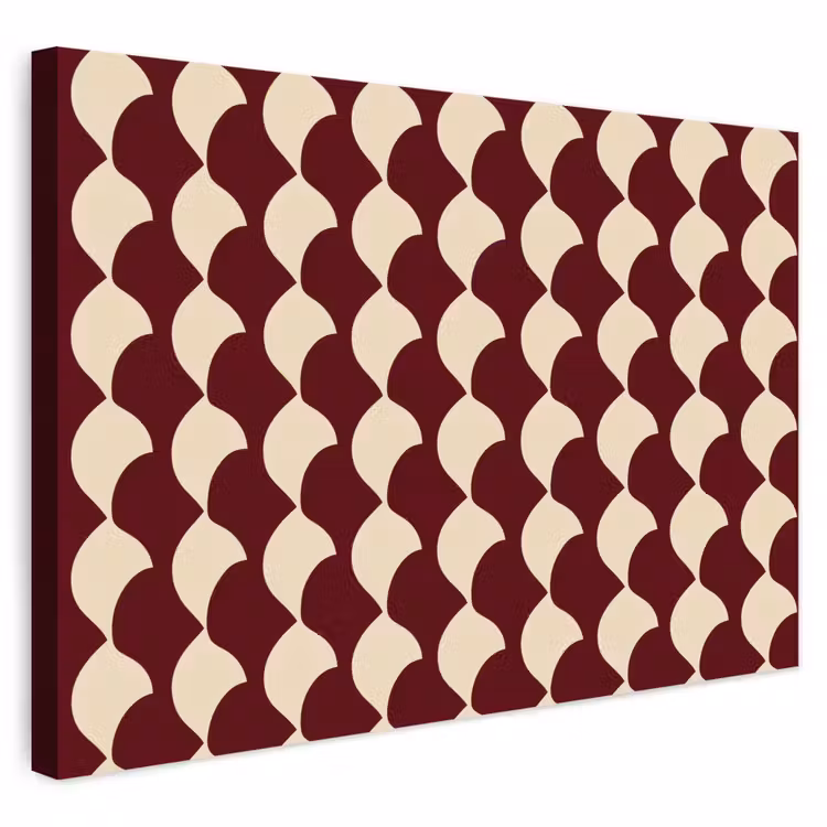 Buiten canvas - Rood - Tegelpatroon - Crème — 1
