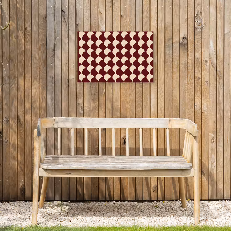 Buiten canvas - Rood - Tegelpatroon - Crème — 3