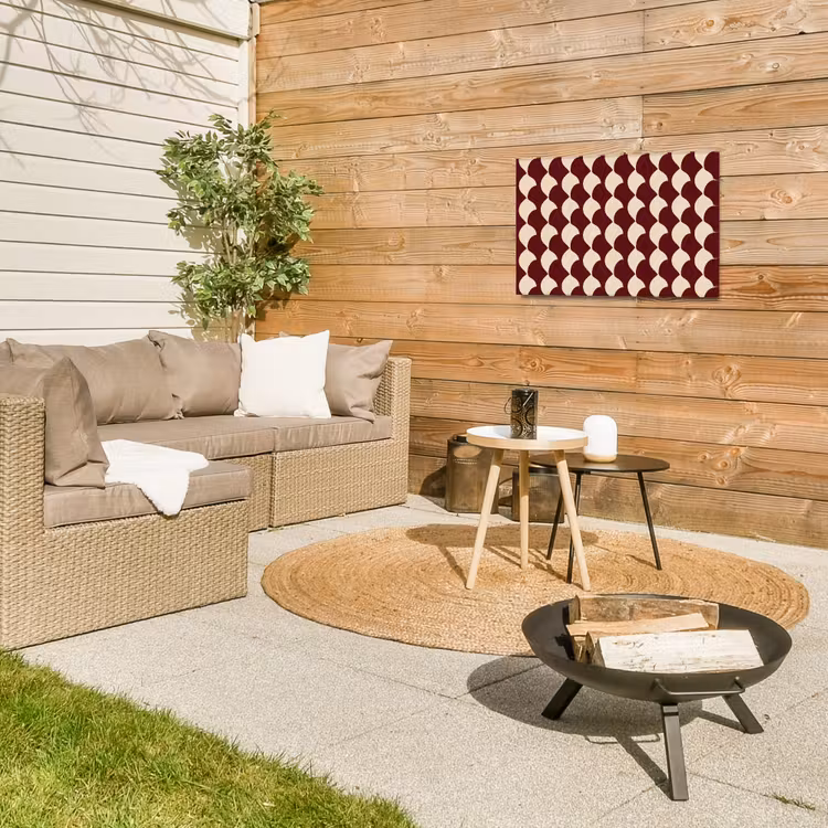 Buiten canvas - Rood - Tegelpatroon - Crème — 5